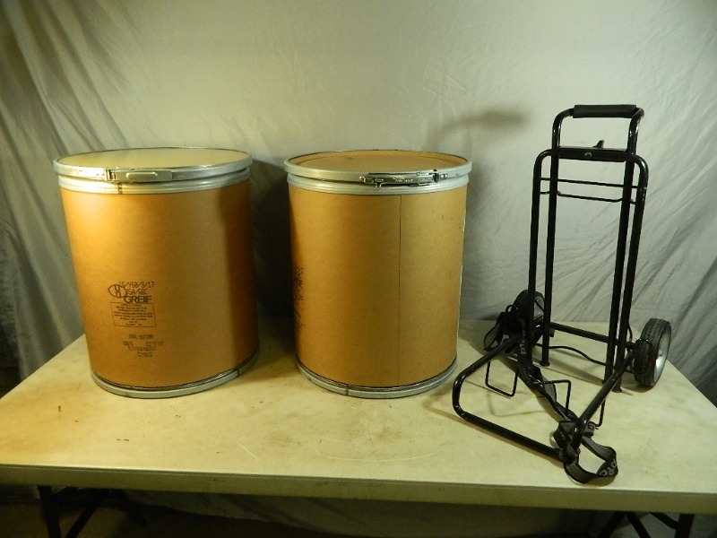 lot 69 image: 2 Barrels and Folding Cart