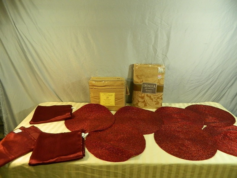 lot 85 image: King Sheet Set, Beaded Placemats, More