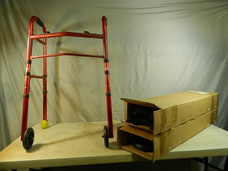 lot 92 image: Shoe Racks and Folding Walker
