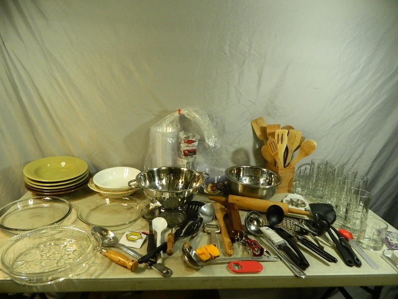 lot 100 image: Pyrex, Utensils, More
