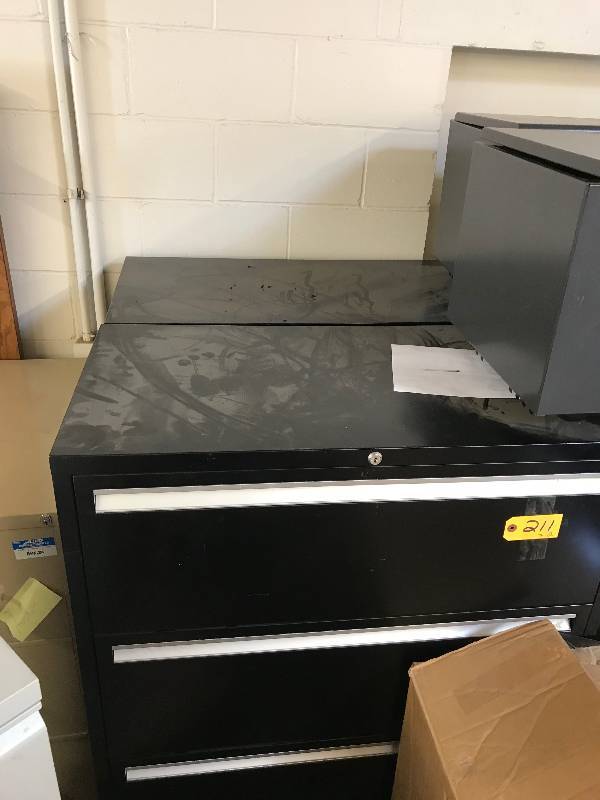 2 BLACK LATERAL FILING CABINETS