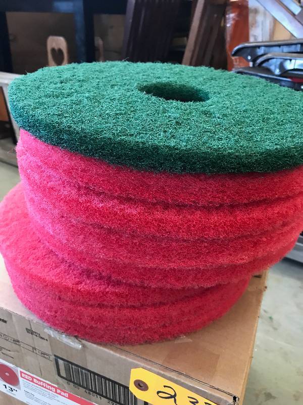 LOT OF 13 FLOOR SCRUBBER PADS