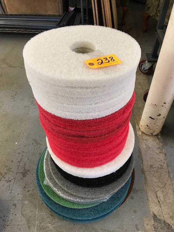 MISC. LOT OF FLOOR SCRUBBER PADS