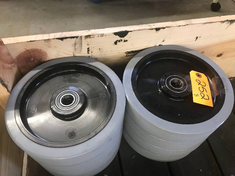LOT OF 8 HARD RUBBER WHEELS