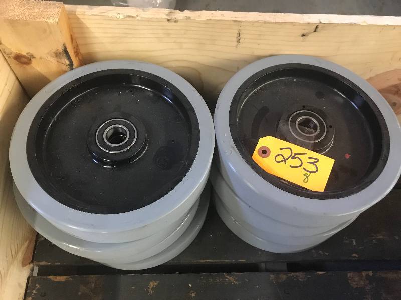 LOT OF 8 HARD RUBBER WHEELS