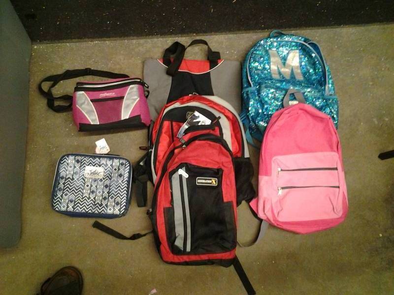 Lot Of Back Packs & Insulated Lunch Boxes