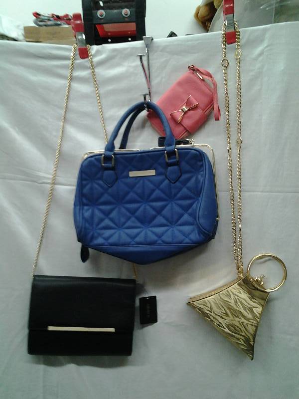 Lot Of Handbags & Clutch Purses With Goldtone Accent