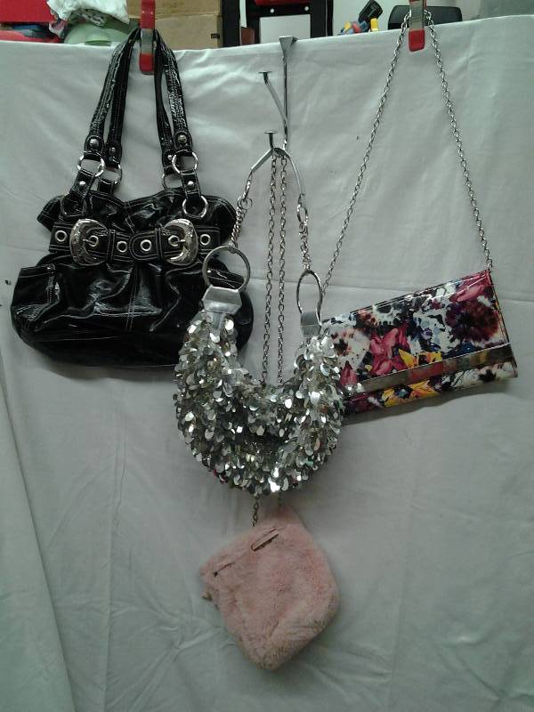Lot Of Handbags With Silvertone Accent
