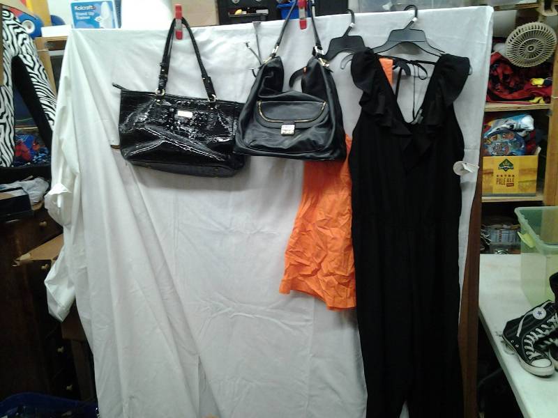 2-Black Handbags, NEW With Tags Black One Piece Size XXL, NEW With Tags Orange Top Size 1x