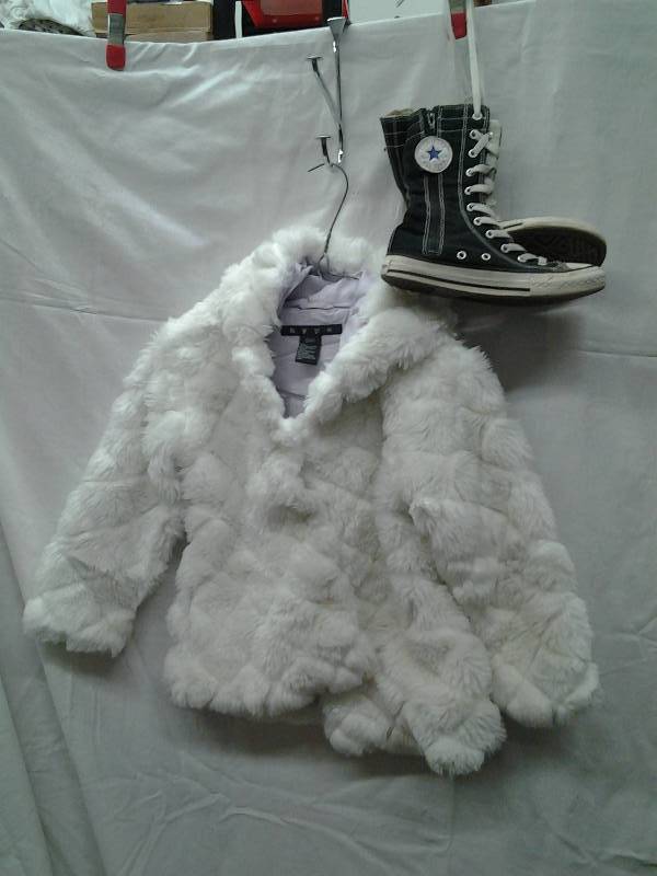 Girls Faux Fur Coat Size 66x, Converse Hi-Top Sneakers Size 1