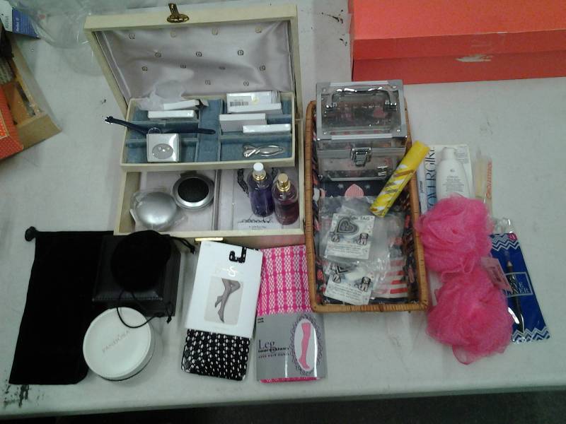 Jewelry Box, Watch, Pet Tags, Silver Heart Clips, NEW Tights, Perfume, Misc
