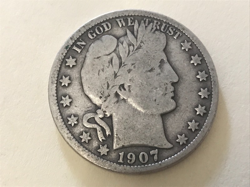 1907 Silver Barber Half Dollar ...