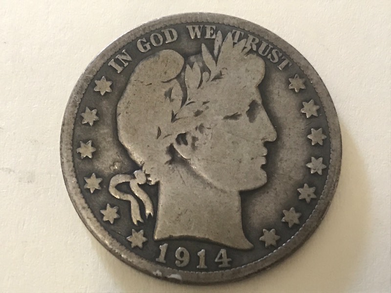 1914 Silver Barber Half Dollar ...