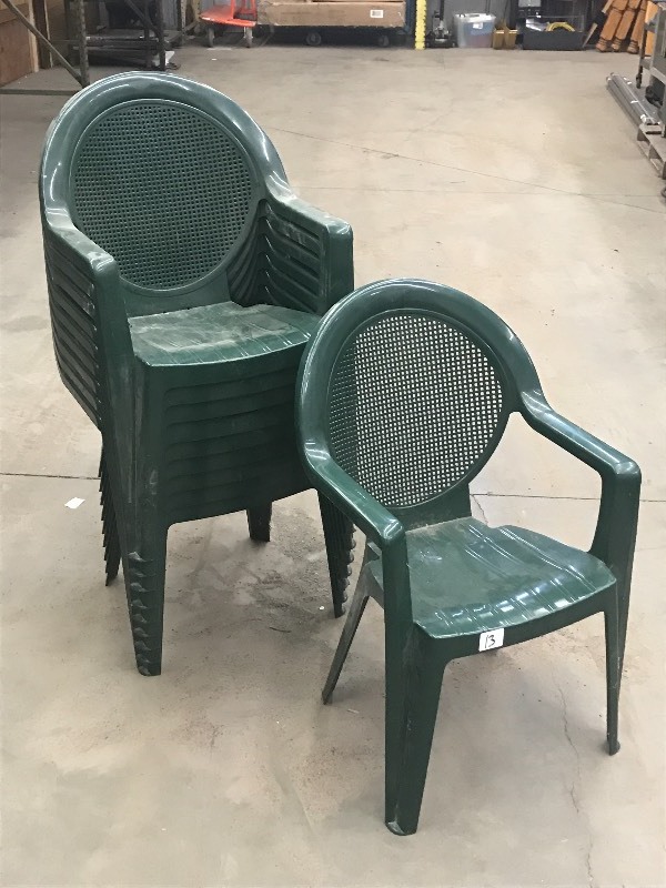 lot 13 image: Lot Of (10) Matching Stackable Plas...