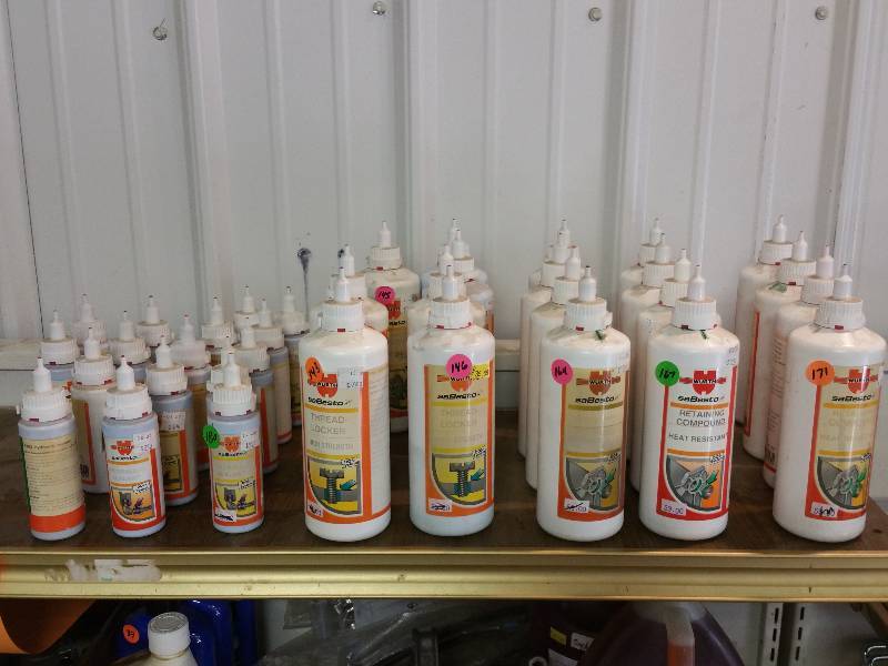 lot 9 image: Large Group of Retaining Compound, Thread Locker, etc.