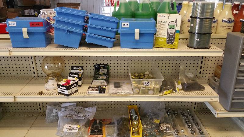 lot 47 image: HP Printer Ink, Kyocera Cell Phone, Blank CDs, Nuts, Glue Stic, Misc, etc.
