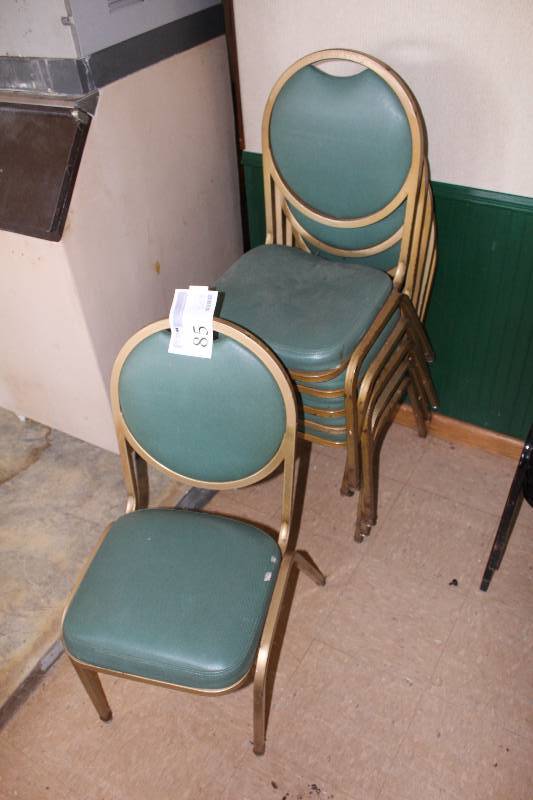 lot 85 image: Lot of (6) Padded Stacking Dining Chairs