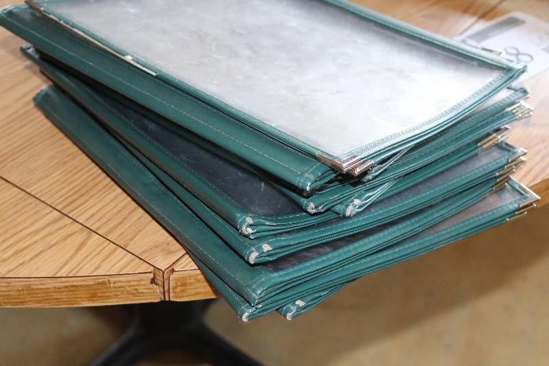 lot 168 image: Lot of (14) Commercial Menu Holders