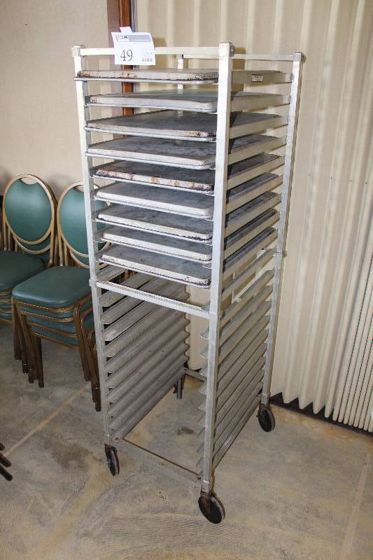 lot 49 image: Commercial Bakers Rack w 8 Trays