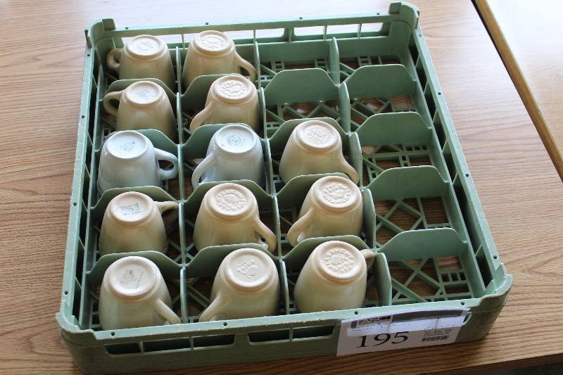 lot 195 image: Lot of (12) Alegheny China Coffee Cups w Wash Tray