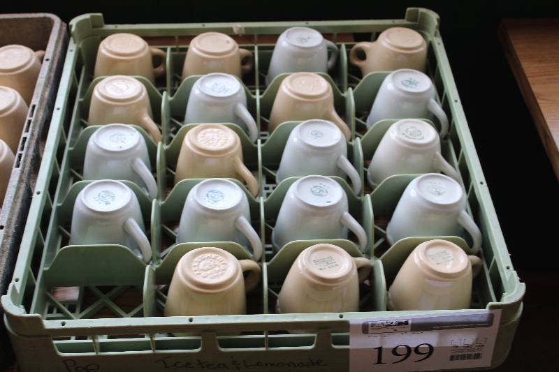 lot 199 image: Lot of (25) Alegheny China, Interamerican Coffee Cups w Wash Tray