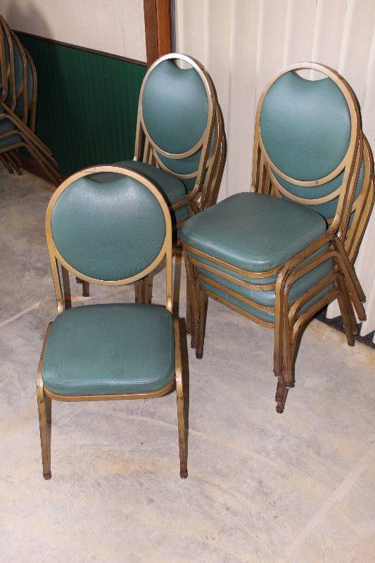 lot 51 image: Lot of (8) Padded Stacking Dining Chairs