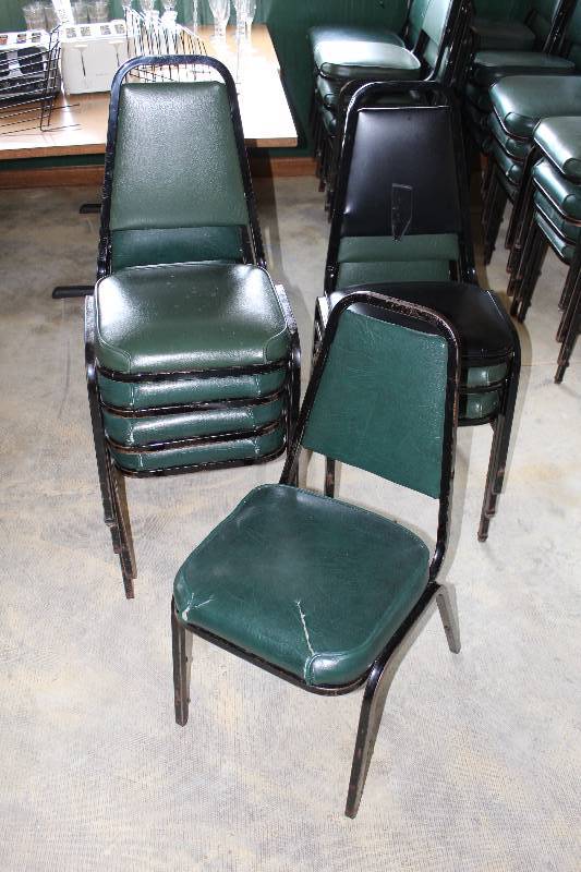 lot 54 image: Lot of (8) Padded Stacking Dining Chairs