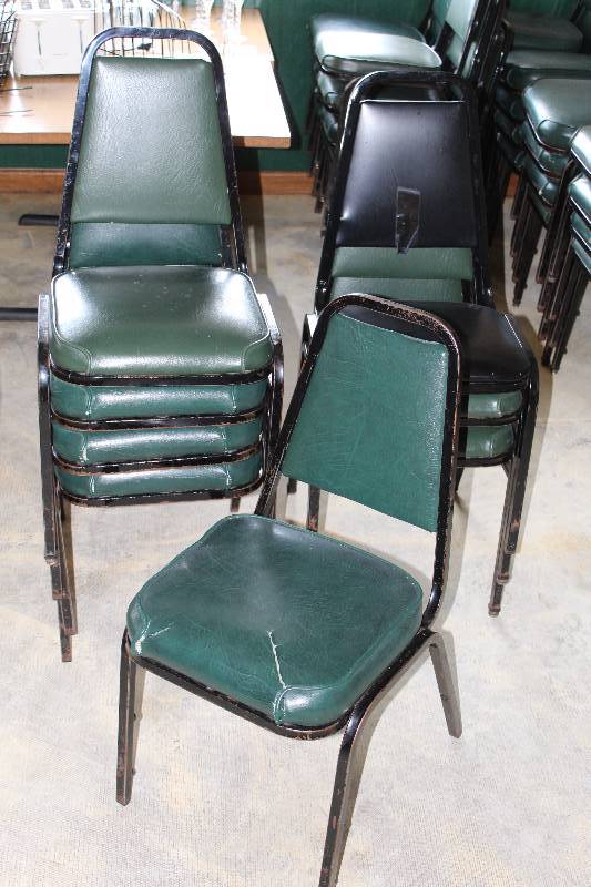 lot 55 image: Lot of (8) Padded Stacking Dining Chairs