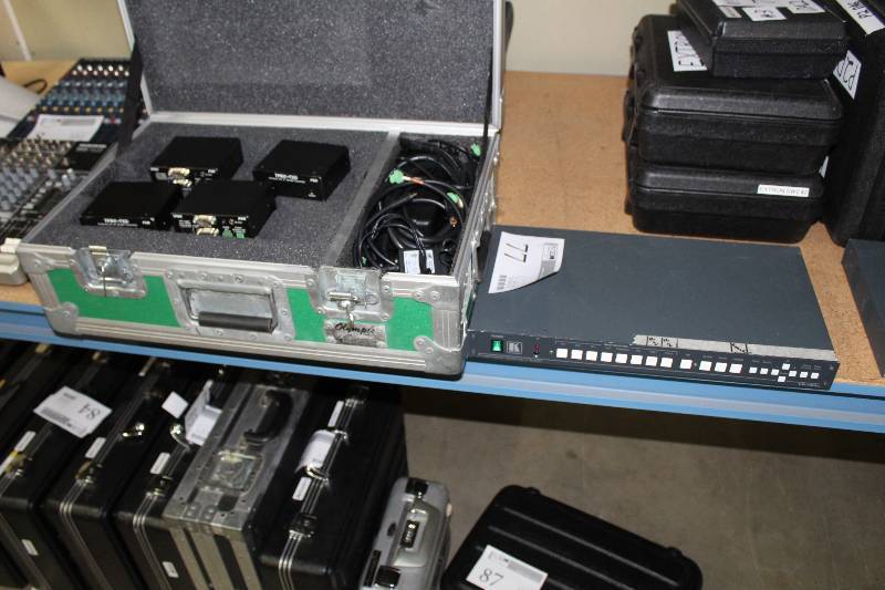 lot 77 image: Lot of (2) Electronics - Kramer Tools Presentation SwitcherScaler, Tpro Transmitters, Case