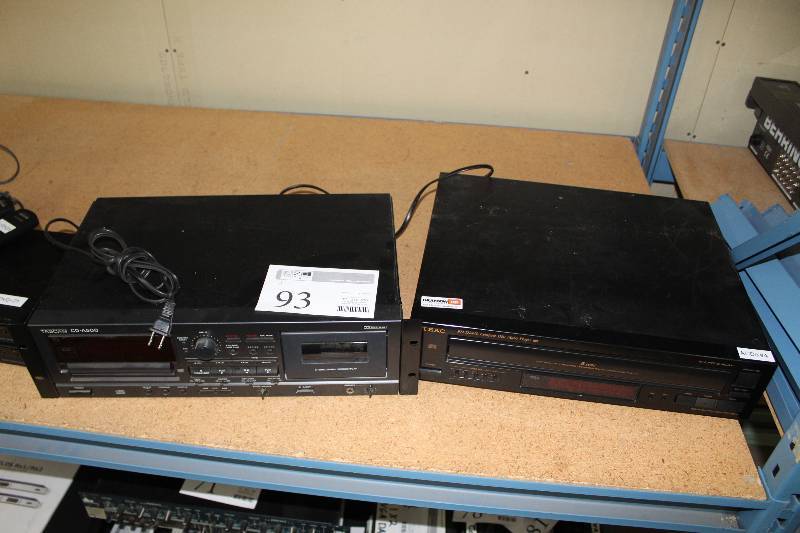 lot 93 image: Lot of (2) Electronics - Tascam CD-A500 Rack-Mount Cassette-to-Cassette, Teac PD-D2410 Compact Disc Multiplayer