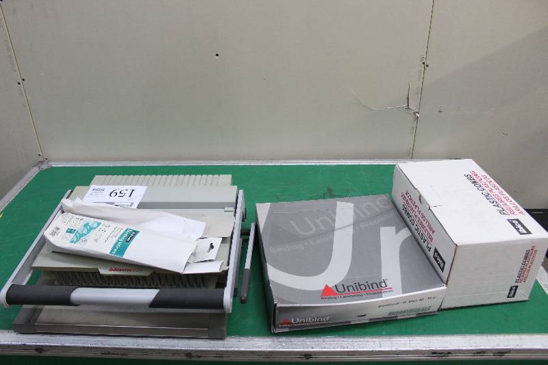 lot 159 image: Binding Supplies - Unibind Binders, ibiMaster300 Binder, Binding Wires, Plastic Combs