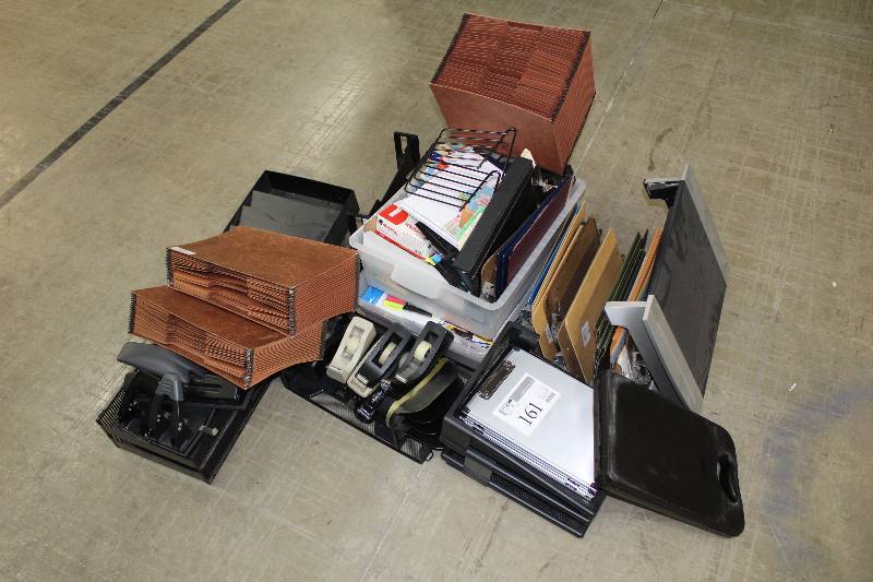 lot 161 image: Office Supplies - Organizers, Enveloped, Scotch Tape Dispensers, And More