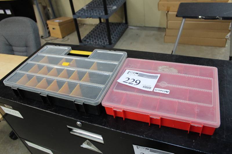 lot 229 image: Lot of (2) Parts Organizers w Lids
