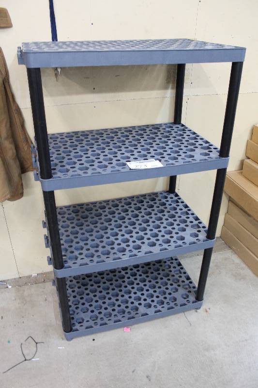 lot 273 image: 4-Shelf Plastic Shelving Unit