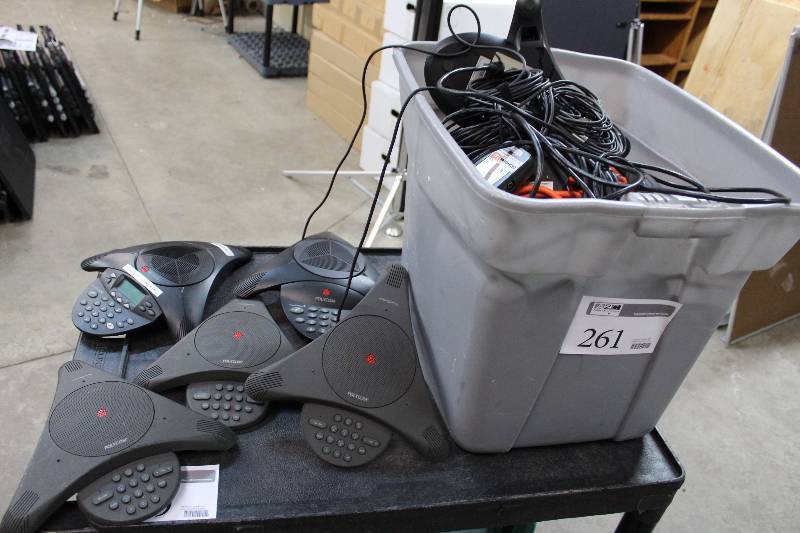 lot 261 image: AV Cables, Extension Cords, Polycom Telephone Equipment