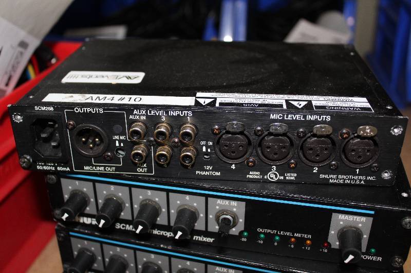 lot 112B image: Lot of (2) Shure SCM266 Four channel Microphone Mixers