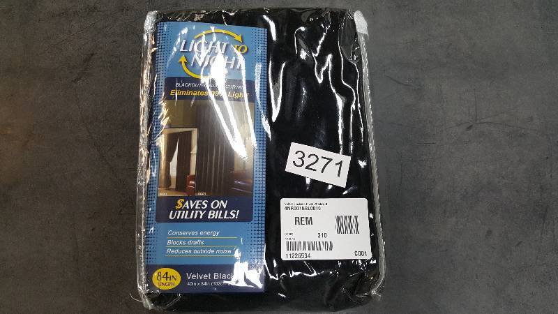 lot 3271 image: Velvet 40 x 84 Blackout Window Panel,    Color - Black