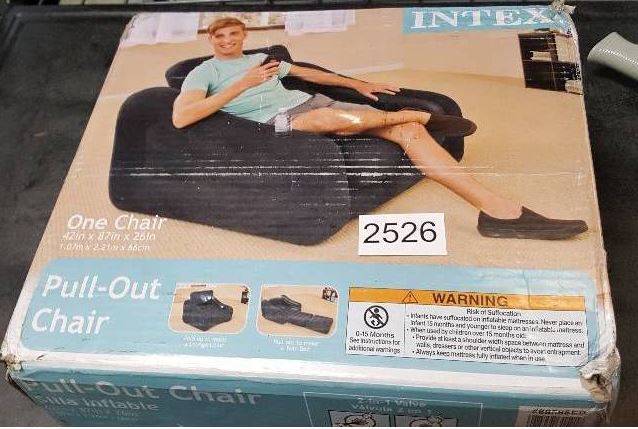 lot 2526 image: Intex Plush Pull-Out Inflatable Chair