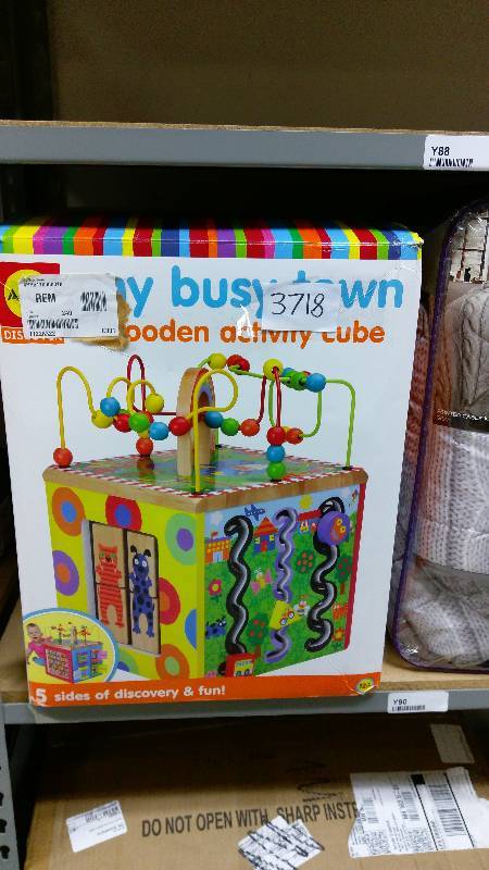 lot 3718 image: ALEX Toys ALEX Jr. My Busy Town Wooden Activity Cube