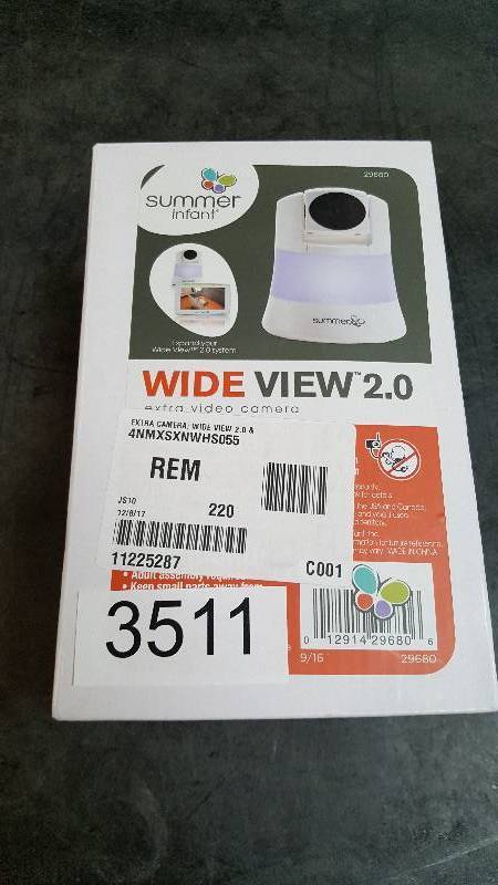 lot 3511 image: Summer Infant Extra Camera for Wide View 2.0 and Duo Digital Color Video Baby Monitors