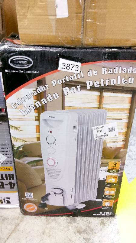 lot 3873 image: Optimus Oil-Filled Radiator Heater