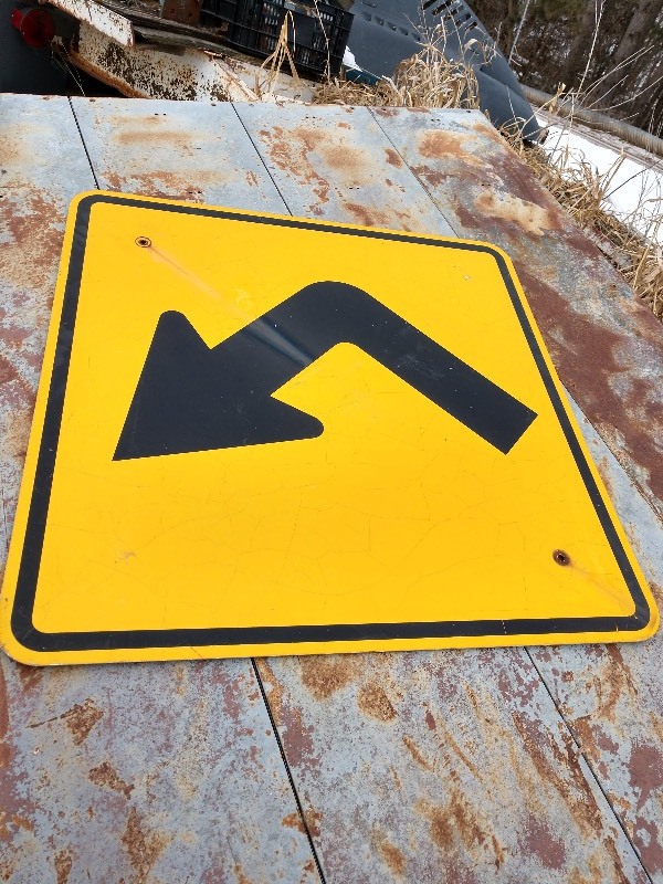 lot 3 image: Left Turn Ahead Sign