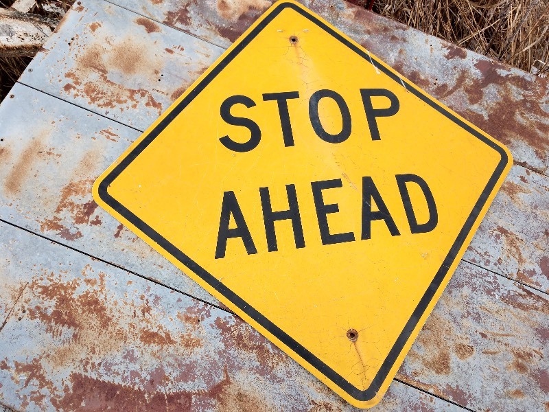 lot 6 image: Stop Ahead Sign