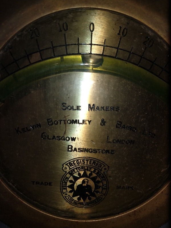 lot 119 image: Vintage Nautical Maritime Brass Clinometer Level Instrument 