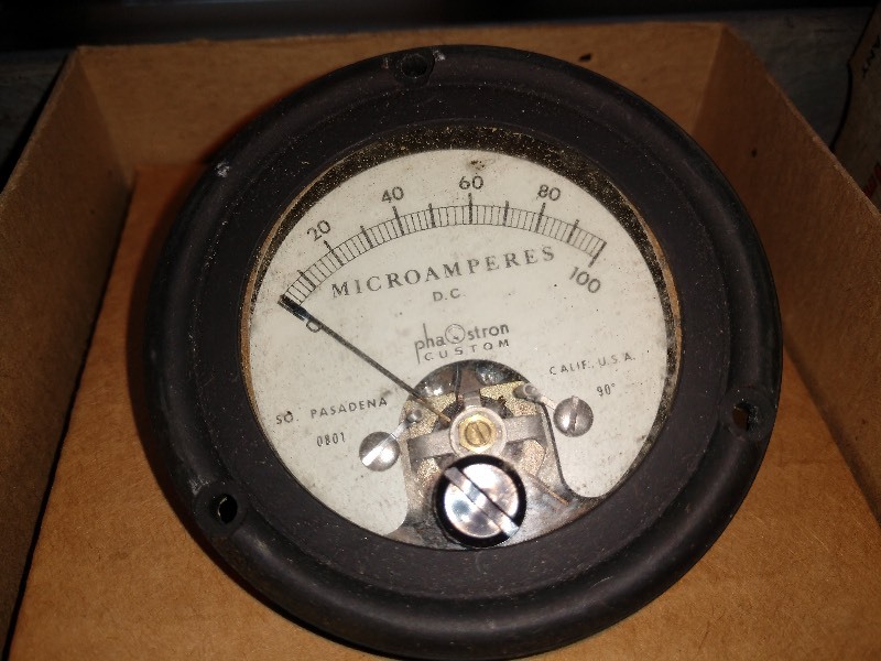 lot 120 image: Phaostron 2 12 RD Custom 100DC Microammeter