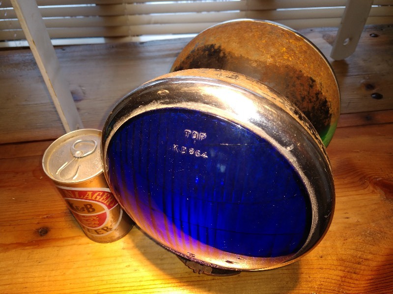 lot 126 image: Blue Railroad Switch Signal Light (2 back to back)