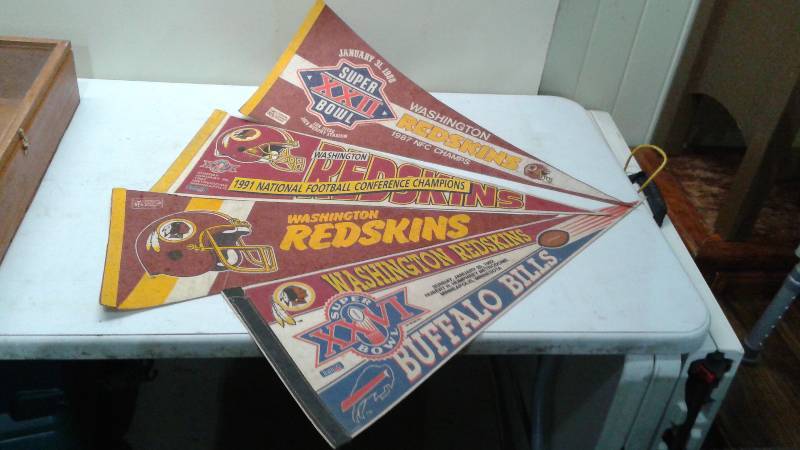 Lot Of Washing Redskins Superbowl Pennants, Used, Some Wear