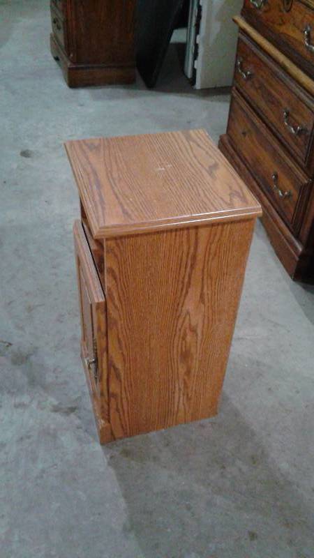 Slim Cabinet, Particle Board, Used, Some Wear