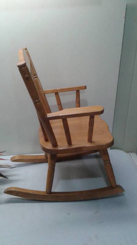 Small Kids Wood Rocking Chair, Used