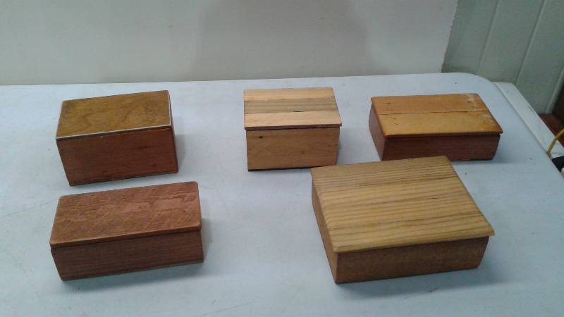 Lot Of Five Hand Crafted Small Trinket Boxes, Unused